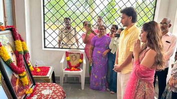 Rasha Thadani and Jayakrishna Ghattamaneni visit Tirupati temple ahead of their south debut Srinivasa Mangapuram