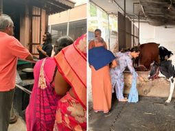 Ram Charan visits Ayyappa temple at Coimbatore with wife Upasana Konidela after wrist surgery