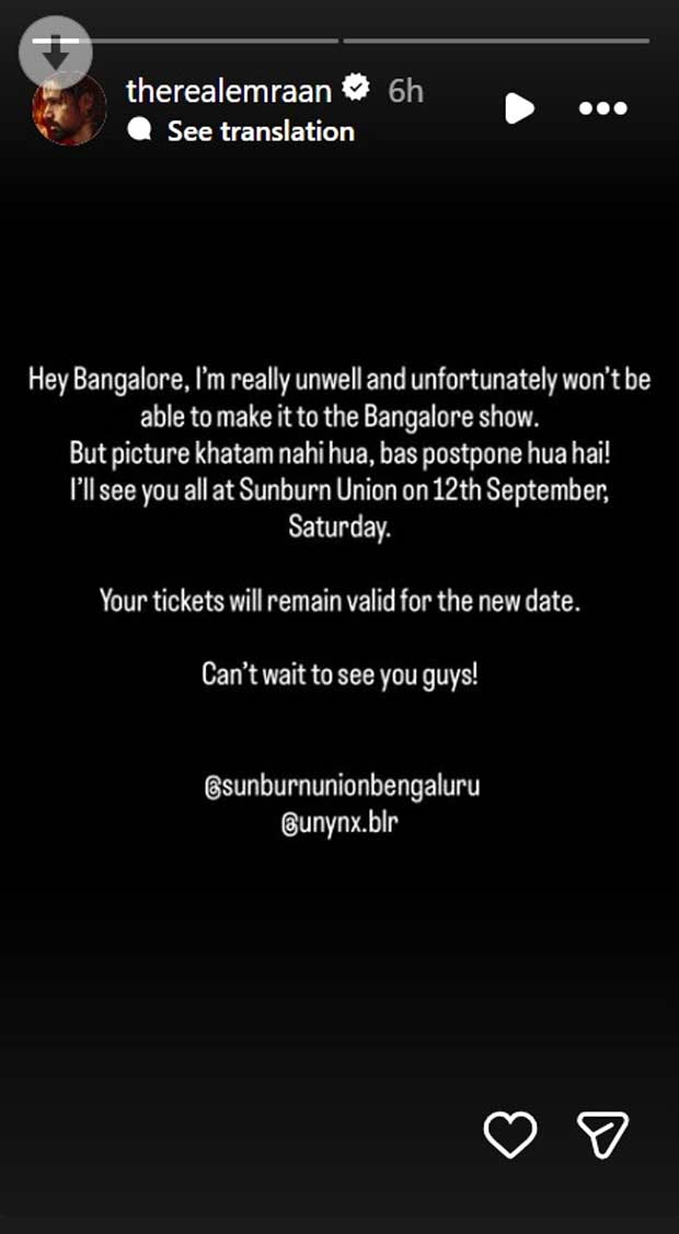 Emraan Hashmi diagnosed with Influenza A and Swine Flu; postpones Bengaluru event