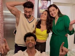 Gauahar Khan poses with husband Zaid Darbar as ex-boyfriend Kushal Tandon turns photo-bomber at Alliance success bash