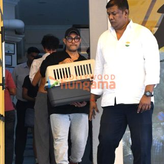 Photos: Aamir Khan, Kiran Rao with son Azad spotted outside a pet clinic in Santacruz