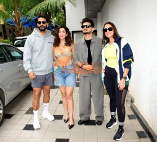 Photos: Neha Dhupia, Angad Bedi, Munawar Faruqhi and Parul Gulati snapped at Ariel studio
