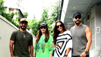 Photos: Neha Dhupia, Angad Bedi, Nikhil Chinappa and Seema Khan snapped at Double Date shoot