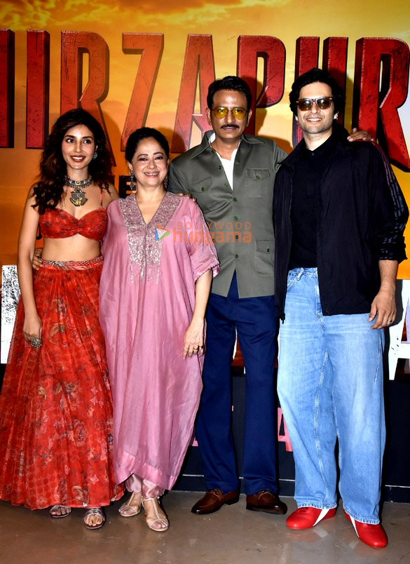 photos pankaj tripathi ali fazal shweta tripathi farhan akhtar ritesh sidhwani sonal chauhan divyenndu abhishek banerjee and rasika dugal snapped at the trailer launch of mirzapur 11