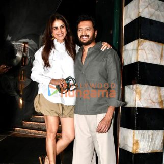 Photos: Riteish Deshmukh snapped with wife Genelia Deshmukh and brother Dhiraj Deshmukh at a restaurant in Bandra