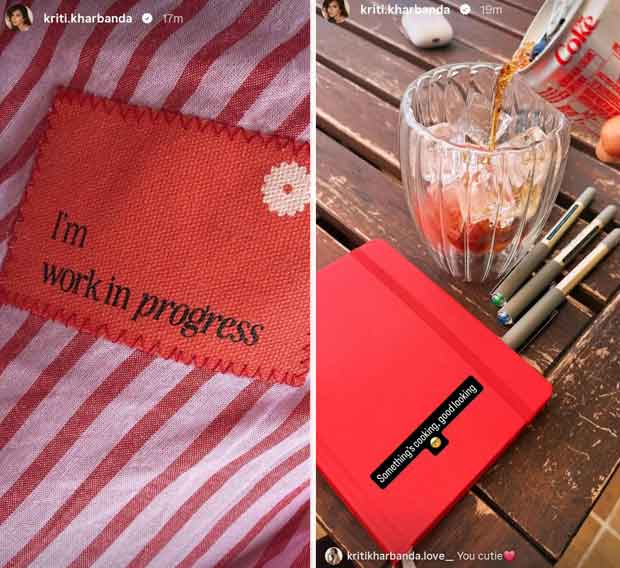 Kriti Kharbanda’s cryptic Instagram stories leave fans curious: “Something’s cooking”