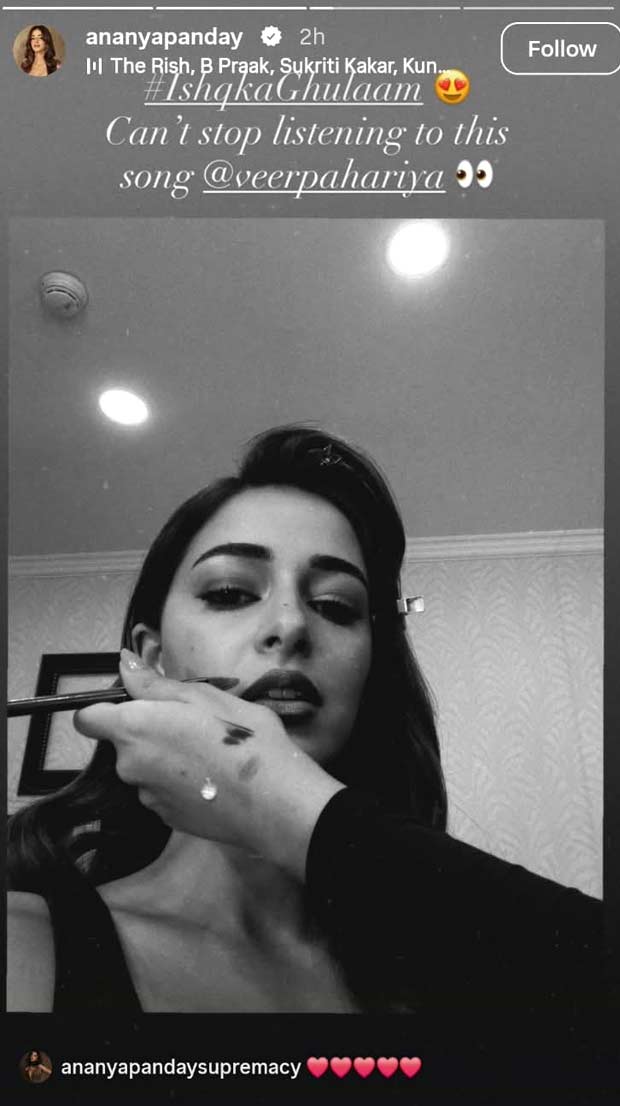 Ananya Panday gives a shout-out to Veer Pahariya’s ‘Ishq Ka Ghulam’ from Prem Keetanu: “Can’t stop listening to this song”