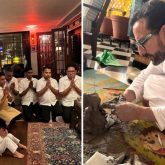 Ganesh Chaturthi Celebration: Saif Ali Khan offer prayers with sons and household staff; Kareena Kapoor Khan shares glimpse of eco-friendly idol