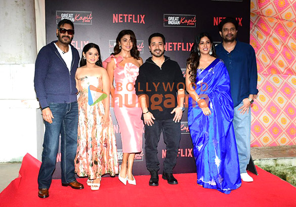Photos: Ajay Devgn, Shriya Saran, Jaideep Ahlawat, and others snapped promoting Drishyam – The Conclusion on the sets of The Great Indian Kapil Show