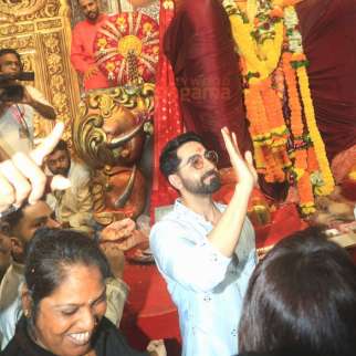 Photos: Ayushmann Khurrana, Ankita Lokhande and Vicky Jain snapped at Lalbaugcha Raja