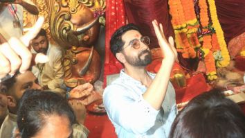Photos: Ayushmann Khurrana, Ankita Lokhande and Vicky Jain snapped at Lalbaugcha Raja