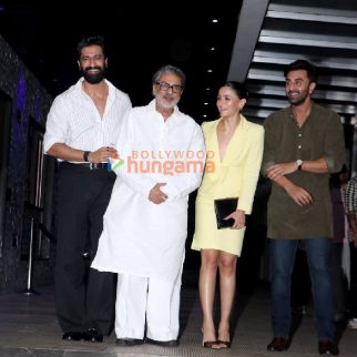 Photos: Love & War team Sanjay Leela Bhansali, Ranbir Kapoor, Alia Bhatt and Vicky Kaushal snapped in Bandra