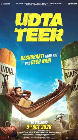 Ayushmann Khurrana literally hangs between India and Pakistan in quirky first poster of Udta Teer; film to release on October 9