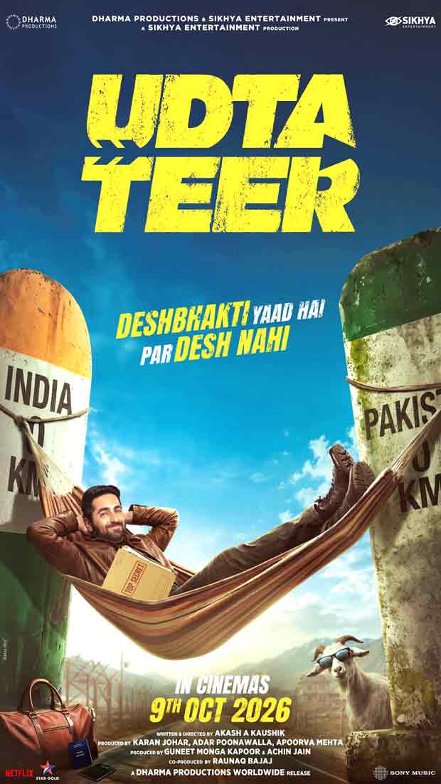 Ayushmann Khurrana literally hangs between India and Pakistan in quirky first poster of Udta Teer; film to release on October 9