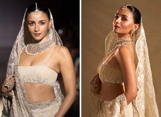 Alia Bhatt turns bride-like ethereal in ivory georgette saree and 310-carat pearl choker for Manish Malhotra’s Mijwan show