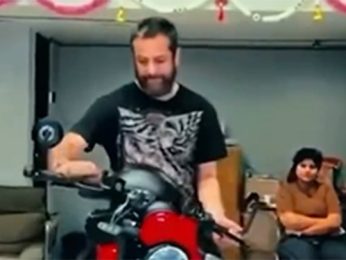 Fardeen Khan is all smiles as he drives home his first ever Royal Enfield