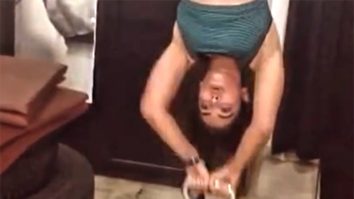 Pooja Hegde displaying upside down fitness goals