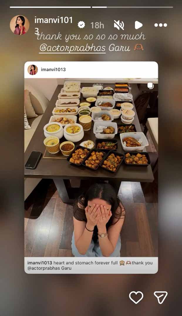 Prabhas sends Fauzi co-star Imanvi Esmail a lavish home-cooked spread on her birthday, and her reaction is winning hearts