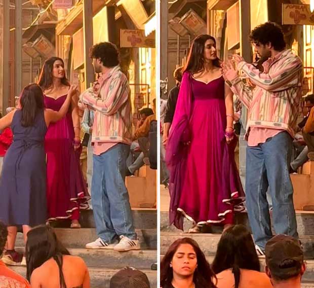 लीक हुई बीटीएस तस्वीर में राघव जुयाल और नवोदित कोमल पावस्कर को विकास बहल की फिल्म इकाई की शूटिंग करते देखा गया