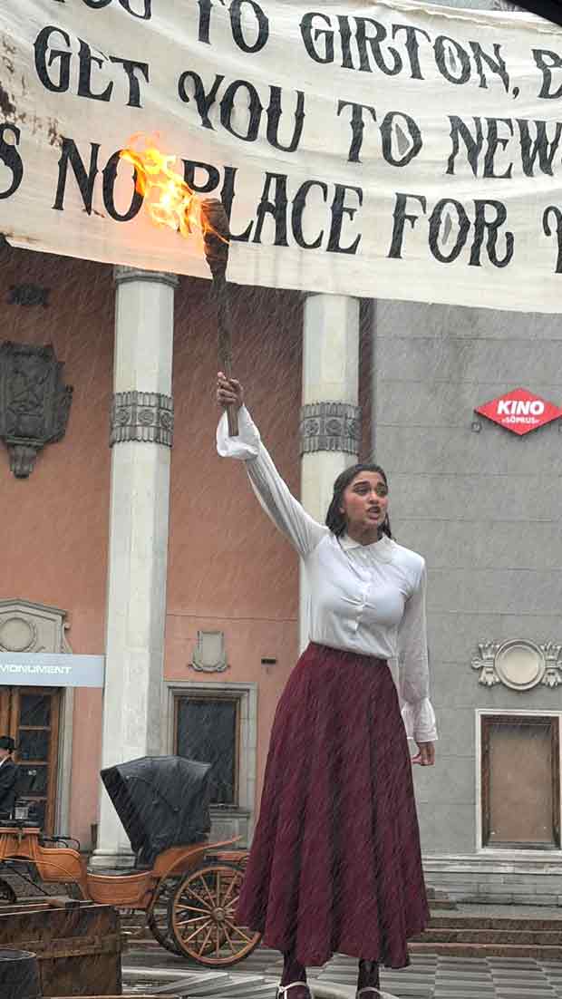 The India House: First Look Saiee M Manjrekar revealed? Actress sports fierce avatar in Ram Charan - backed period drama