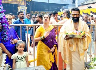 Rishab Shetty visits Kollur with wife Pragathi Shetty and kids on the auspicious occasion of Dasara